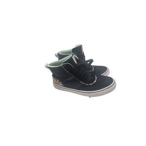 Airwalk Kids High-Top Sneakers Size 13 Black & Green With Floral Details